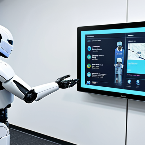Home 6 Modern Public Service Office**
"A bright and modern public service office with robotic arms assisting citizens at interactive kiosks. Clean and organized environment. Several fully clothed citizens of diverse backgrounds are interacting with the robots. The robots are designed with friendly, non-threatening appearances. In the background, public servants in professional attire are monitoring operations. Safe for work, appropriate content, fully clothed, professional, perfect anatomy, correct proportions, natural pose, well-formed hands, proper finger count, natural body proportions, high quality."
**