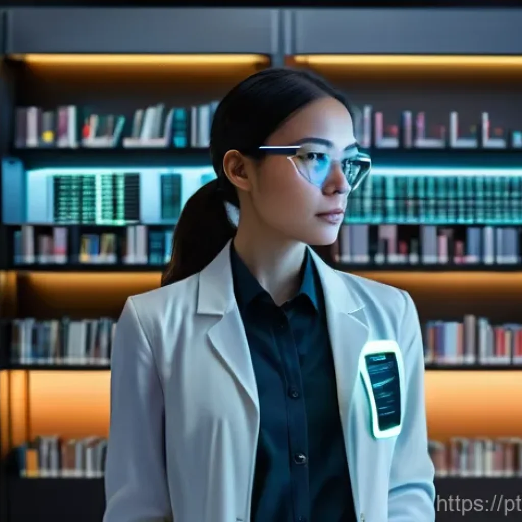 로봇공학 논문 검색 - **Prompt 1: Focused Researcher in a Futuristic Library**
"A female researcher, professionally dr...
